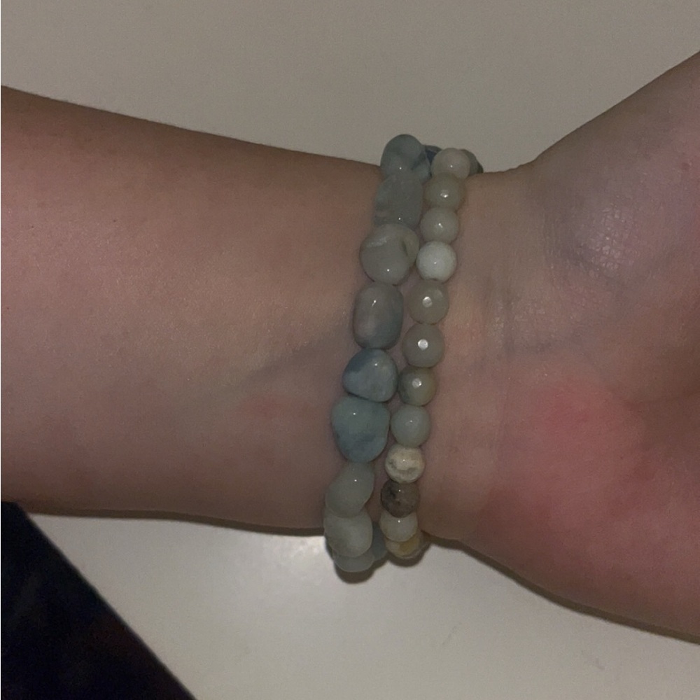 Moss Agate Bracelet Set
